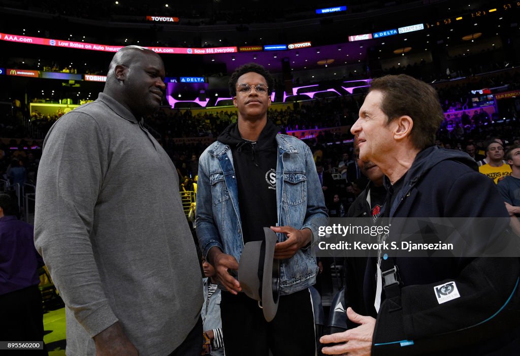 Celebrities At The Los Angeles Lakers Game