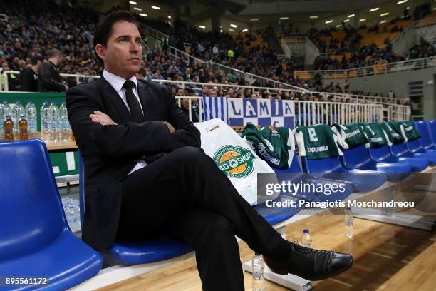 Xavi Pascual, Head Coach of Panathinaikos Superfoods Athens react before the 2017/2018 Turkish Airlines EuroLeague Regular Season Round 13 game...