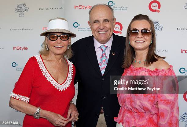 Barbara Walters, Rudy Giuliani and Judy Nathan attend QVC's Super Saturday Live at Nova's Ark Project on August 1, 2009 in Water Mill, New York.