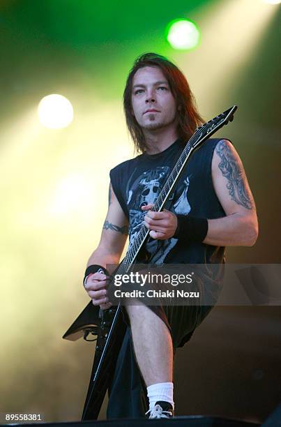 Michael Paget of Bullet For My Valentine performs at Sonisphere at Knebworth House on August 1, 2009 in Stevenage, England.