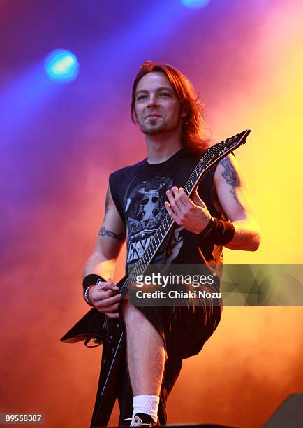 Michael Paget of Bullet For My Valentine performs at Sonisphere at Knebworth House on August 1, 2009 in Stevenage, England.