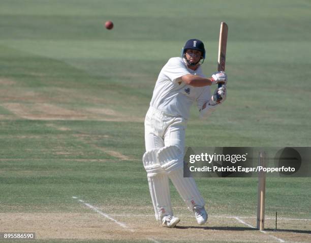 Darren Gough batting for England during the 2nd Test match between England and West Indies at Lord's Cricket Ground, London, 22nd June 1995. England...