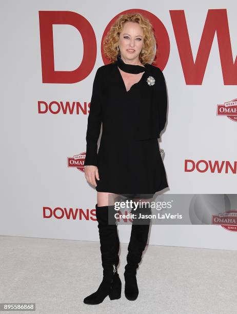 Actress Virginia Madsen attends the premiere of "Downsizing" at Regency Village Theatre on December 18, 2017 in Westwood, California.