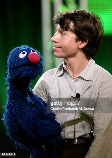 Puppeteer Eric Jacobson speaks at "Sesame Street" 40th Anniversary & Electric Company Panel Discussion during the PBS portion of the 2009 Summer...