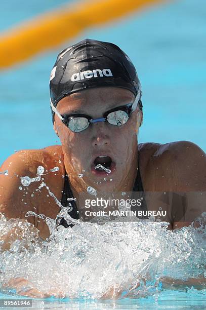 Hungary's Katinka Hosszu competes during the women's 400m individual medley qualifications on August 2, 2009 at the FINA World Swimming Championships...