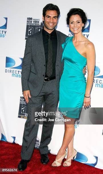 Actors Jordi Vilasuso and Valerie Cruz attend the New York International Latino Film Festival screening of "The Line" at SVA Theater on August 1,...