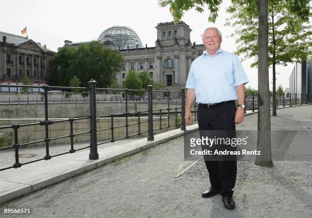 Oskar Lafontaine, Chairman of the German left-wing party Die Linke poses for a portrait on August 2, 2009 in Berlin, Germany. Die Linke, which has...