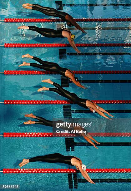 General view of the Women's 50m Breaststroke Final during the 13th FINA World Championships at the Stadio del Nuoto on August 2, 2009 in Rome, Italy.