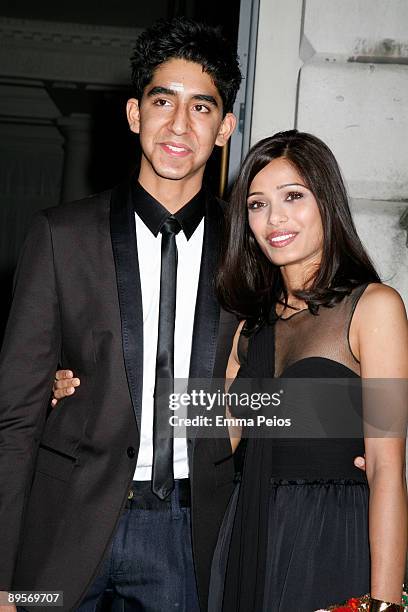 Dev Patel and Freida Pinto attend a screening of 'Slumdog Millionaire' at Somerset House on August 2, 2009 in London, England.