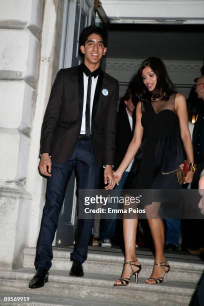 Dev Patel and Freida Pinto attends screening of 'Slumdog Millionaire' at Somerset House on August 2, 2009 in London, England.