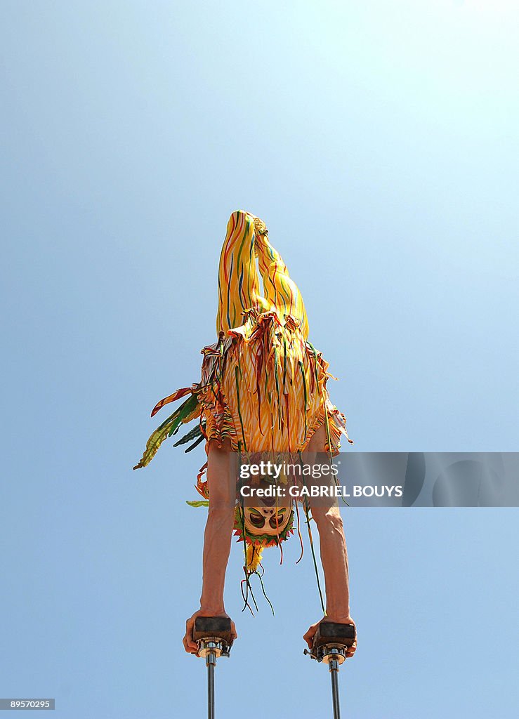 An artist performs at the Grove in Los A