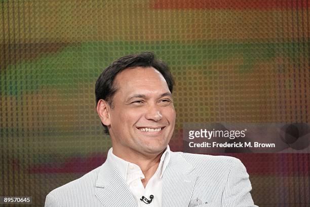 Actor Jimmy Smits from the program 'Latin Music USA' speaks during the PBS portion of the 2009 Summer Television Critics Association Press Tour at...