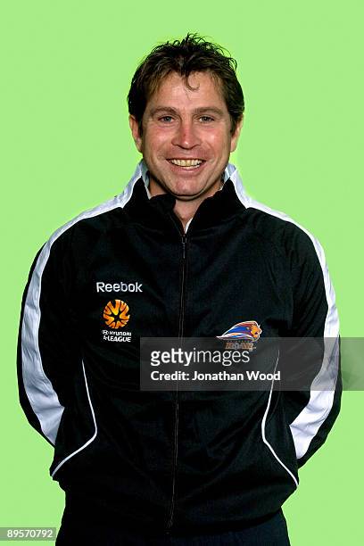 Head coach Frank Farina poses during the official Brisbane Roar 2009/10 Hyundai A-League headshots session at Suncorp Stadium on July 8, 2009 in...