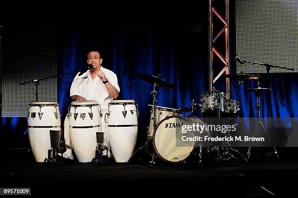 Percussionist Bobby Sanabria from the program 'Latin Music USA' speaks during the PBS portion of the 2009 Summer Television Critics Association Press...