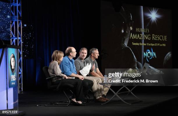 Panel from the program "Amazing Rescue" speaks during the Cable portion of the 2009 Summer Television Critics Association Press Tour at the...