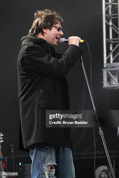 Singer Ian McCulloch of Echo & the Bunnymen performs on stage during the 2009 All Points West Music & Arts Festival at Liberty State Park on August...