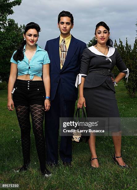 Daisy Durham, Lewis Durham and Kitty Durham of Kitty, Daisy & Lewis attend the 2009 All Points West Music & Arts Festival at Liberty State Park on...