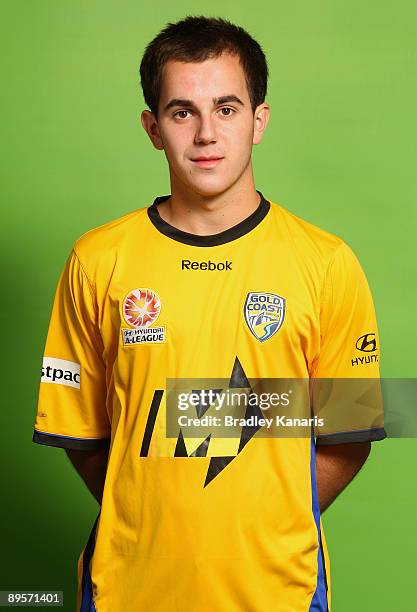 Steve Lustica poses during the official Gold Coast United 2009/10 Hyundai A-League headshots session Skilled Stadium on July 15, 2009 on the Gold...