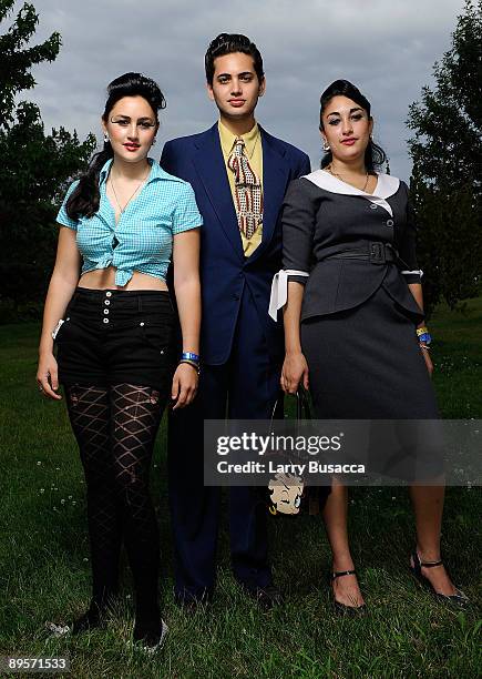 Daisy Durham, Lewis Durham and Kitty Durham of Kitty, Daisy & Lewis attend the 2009 All Points West Music & Arts Festival at Liberty State Park on...