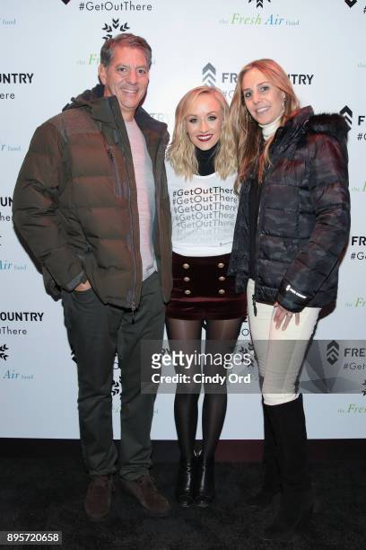 Ira Schwartz, Olympic Medalist Nastia Liukin, and Jody Schwartz attend the Free Country and The Fresh Air Fund Partnership Celebration at The Rink at...