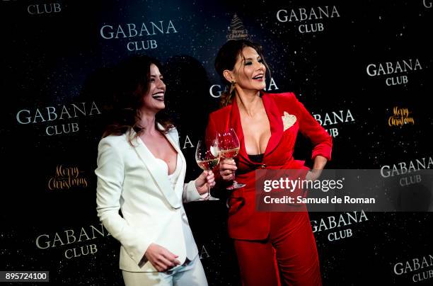 Ares Teixido and Ivonne Reyes attend the Gabana Christmas season party on December 19, 2017 in Madrid, Spain.