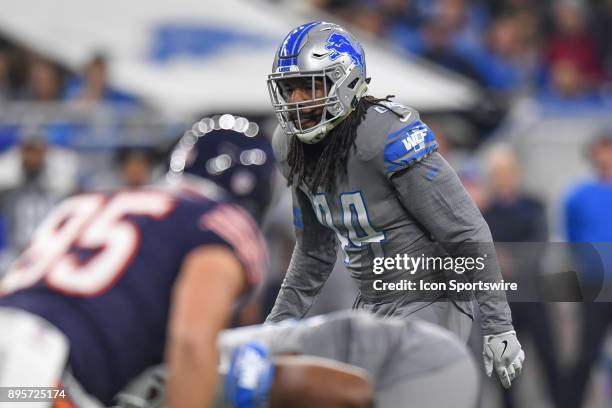 Detroit Lions linebacker Jalen Reeves-Maybin in action during a game between the Chicago Bears and the Detroit Lions on December 16 at Ford Field in...