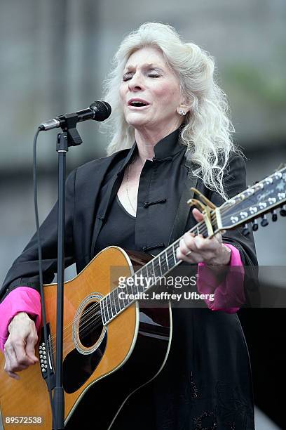 Singer/Songwriter Judy Collins performs during day 2 of George Wein's Folk Festival 50 at Fort Adams State Park on August 2, 2009 in Newport, Rhode...