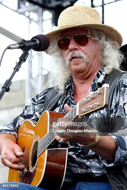 Arlo Guthrie performs at the 2009 Newport Folk Festival at Fort Adams State Park on August 2, 2009 in Newport, Rhode Island.
