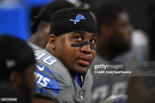 Detroit Lions defensive end Jeremiah Ledbetter during a game between the Chicago Bears and the Detroit Lions on December 16 at Ford Field in Detroit,...