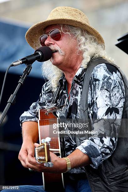 Arlo Guthrie performs at the 2009 Newport Folk Festival at Fort Adams State Park on August 2, 2009 in Newport, Rhode Island.