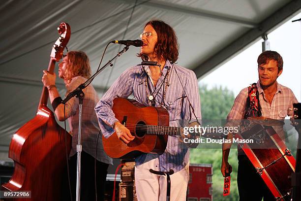 Elvis Perkins in Deerland, Brigham Brough, Elvis Perkins, and Nick Kinsey, performs at the 2009 Newport Folk Festival>> at Fort Adams State Park on...