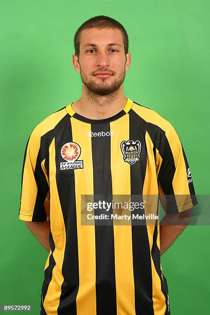 Vince Lia poses during the official Wellington Phoenix 2009/10 Hyundai A-League headshots session at Westpac Stadium on July 14, 2009 in Wellington,...