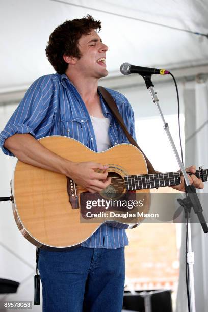 Joe Pug performs at the 2009 Newport Folk Festival at Fort Adams State Park on August 2, 2009 in Newport, Rhode Island.