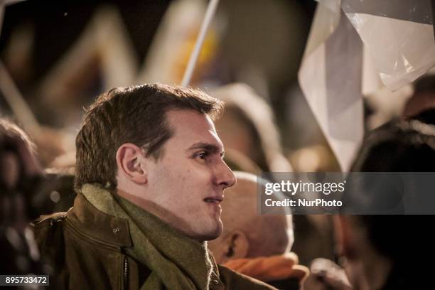 Albert Rivera, leader of Ciutadans party, during a rally in Barcelona. Barcelona, Spain, on 19 December 2017.