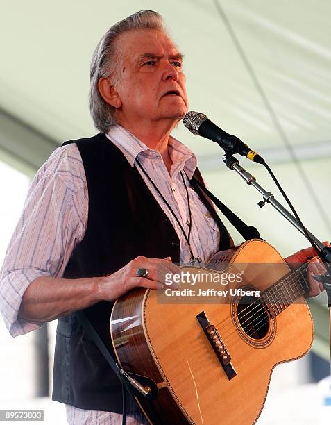 Musician Guy Clark performs during day 2 of George Wein's Folk Festival 50 at Fort Adams State Park on August 2, 2009 in Newport, Rhode Island.