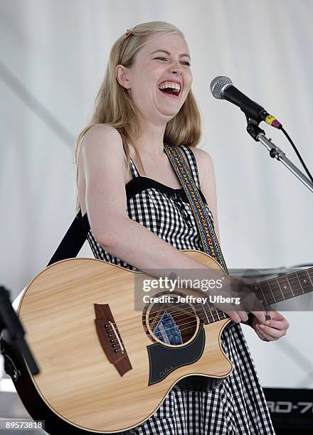 Singer / Musician Amanda Walther of Dala performs during day 2 of George Wein's Folk Festival 50 at Fort Adams State Park on August 2, 2009 in...