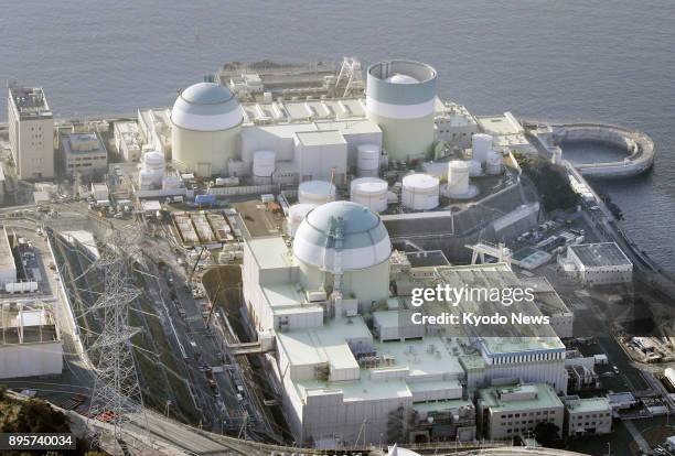 File photo taken in November 2017 shows Shikoku Electric Power Co.'s Ikata nuclear power plant in Ikata, Ehime Prefecture, western Japan. ==Kyodo