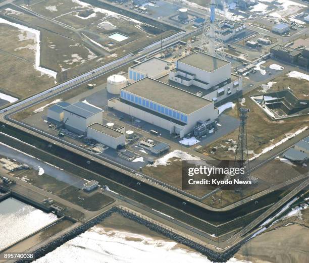 File photo taken in March 2014 shows Tohoku Electric Power Co.'s Higashidori nuclear power plant in Higashidori, Aomori Prefecture, northern Japan....