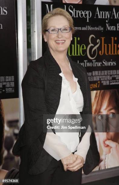 Actress Meryl Streep attends the "Julie & Julia" premiere at the Ziegfeld Theatre on July 30, 2009 in New York City.