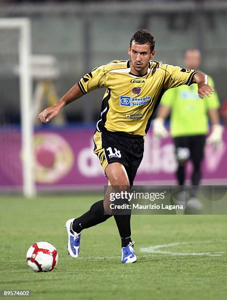 Blazej Augustyn of Catania and Massimo Gobbi of Fiorentina in action during Dahlia Cup match played between Catania and Fiorentina at Angelo...
