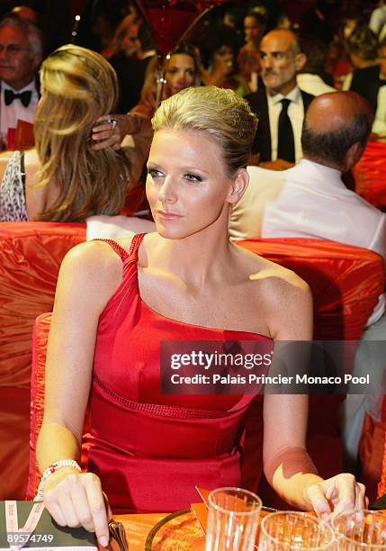 Charlene Wittstock attends the 61st Monaco Red Cross Ball at the Monte-Carlo Sporting Club on July 31, 2009 in Monte Carlo, Monaco.