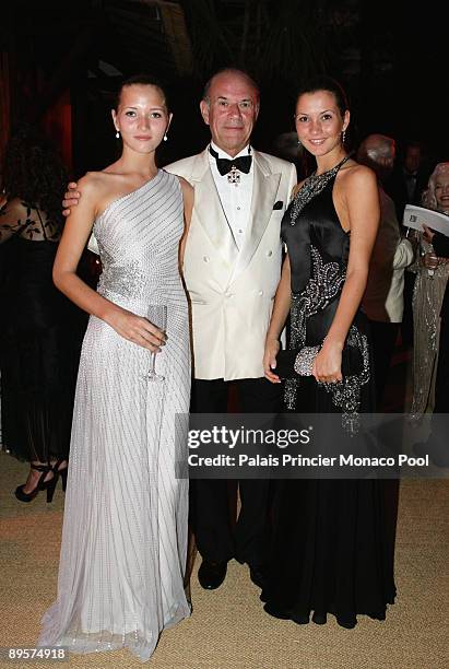 Andreï Ananov and daughters arrive at the 61st Monaco Red Cross Ball at the Monte-Carlo Sporting Club on July 31, 2009 in Monte Carlo, Monaco.