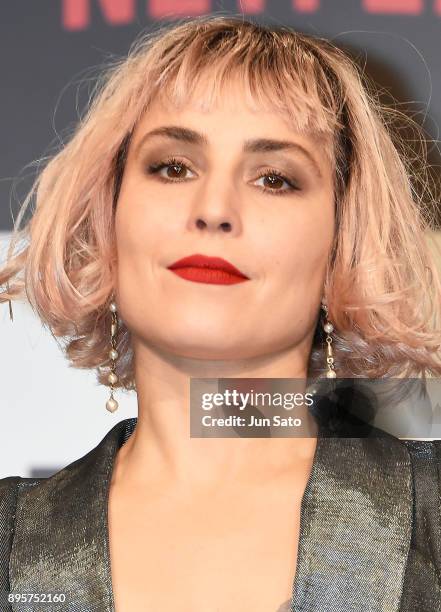 Noomi Rapace attends the press conference for 'Bright' at the Ritz-Carlton on December 20, 2017 in Tokyo, Japan.