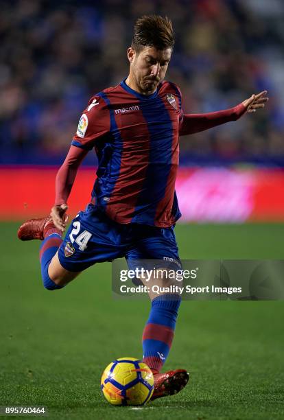 Jose Gomez Campana of Levante in action during the La Liga match between Levante and Leganes at Ciutat de Valencia stadium on December 19, 2017 in...