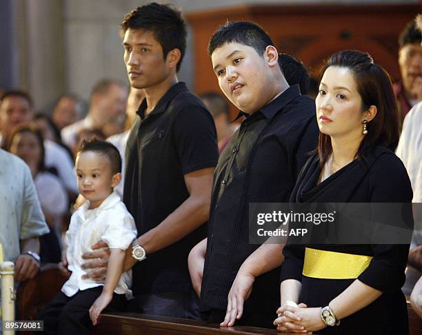 Daughter Kris Aquino , her husband James Yap , holding Baby James ,... News Photo - Getty Images