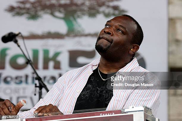 Darick Campbell of the Campbell Brothers performs at the 2009 Newport Folk Festival at Fort Adams State Park on August 2, 2009 in Newport, Rhode...