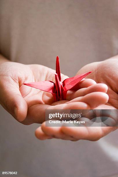 paper crane - origami stock pictures, royalty-free photos & images