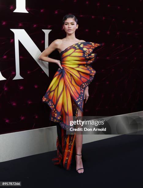 Zendaya attends the Australian premiere of The Greatest Showman at The Star on December 20, 2017 in Sydney, Australia.