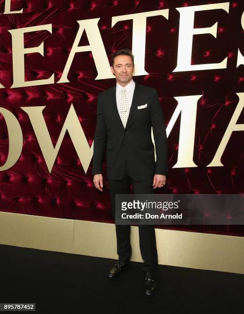 Hugh Jackman attends the Australian premiere of The Greatest Showman at The Star on December 20, 2017 in Sydney, Australia.