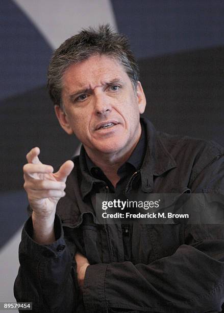 Talk Show host Craig Ferguson of the television show "The Late Late Show with Craig Ferguson" speaks during the CBS Network portion of the 2009...